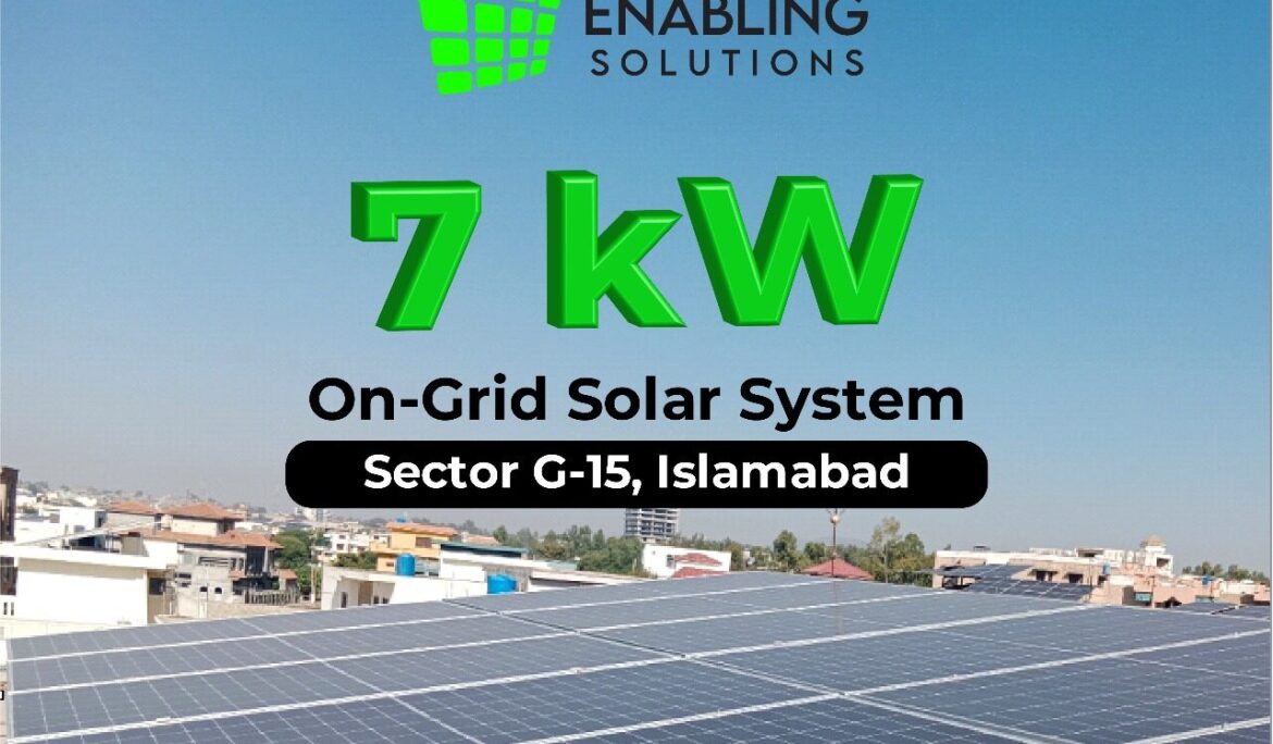 7kW on Grid Solar System Installed G-15, Islamabad