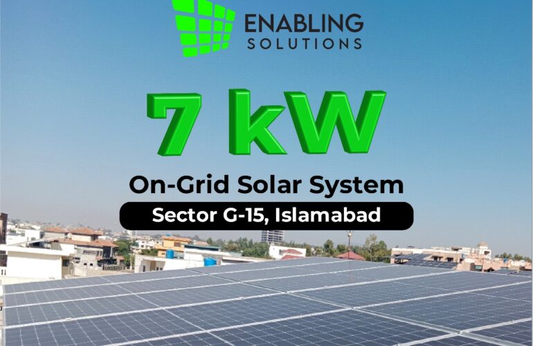 7kW on Grid Solar System Installed G-15, Islamabad