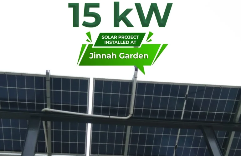 15 KW On-Grid solar system installed at Jinnah Garden