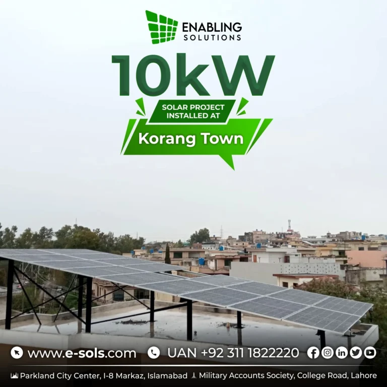 10 kW On-Grid solar system installed at Korang Town, Islamabad