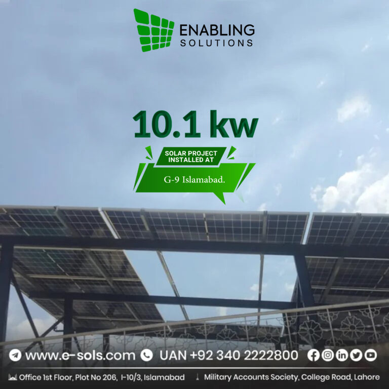 10.1 kW On-Grid solar system installed at G-9, Islamabad