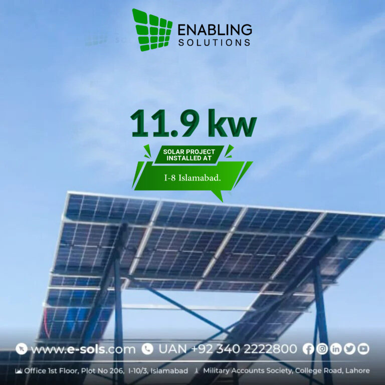 11.9 kW On-Grid solar system installed at I-8, Islamabad