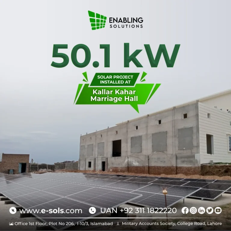 50.1 kW On-Grid solar system installed at Marriage Hall, Kallar Kahar